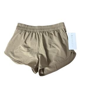 Athleta Speedwork Run Shorts Women's Size‎ XXS Featherweight Stretch taupe new